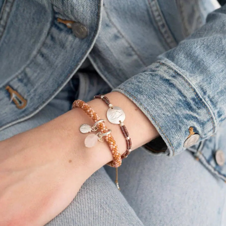 Jacky Multi Color Rose Quartz Silver Bracelet
