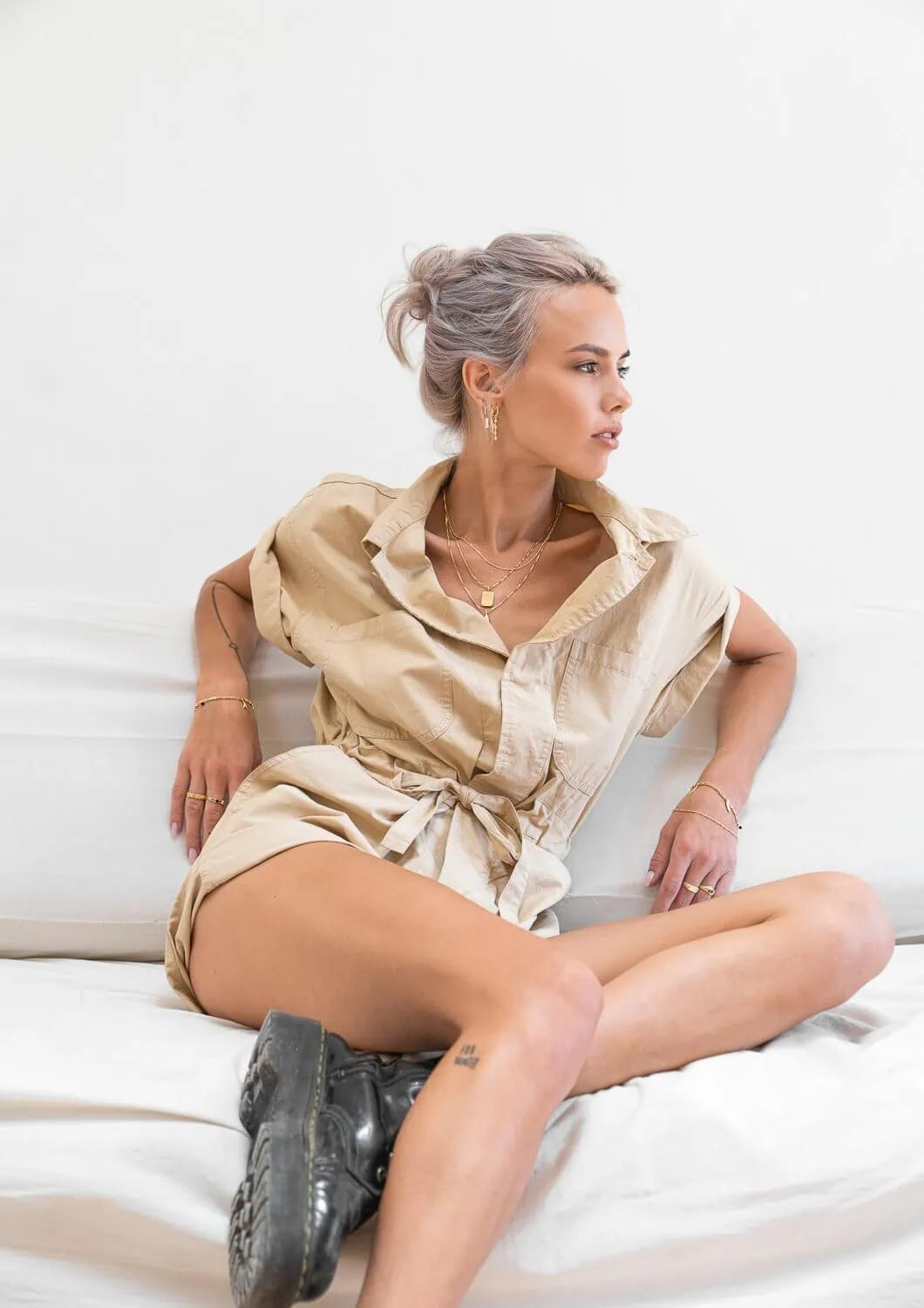 Hoops 14 karaat verguld resin hanger Harmonized Ivory drop Hoops Flawed