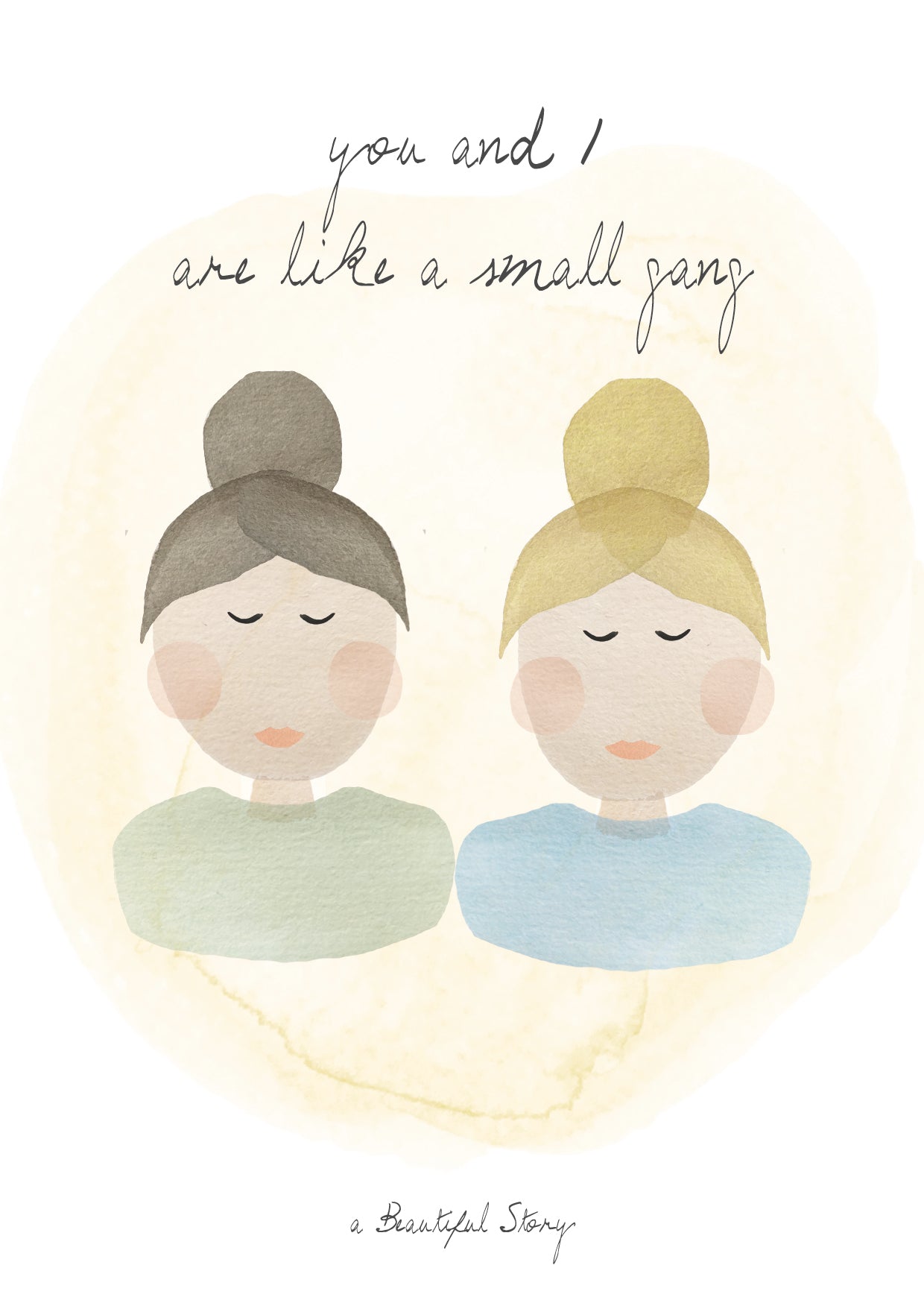 A Beautiful Story Handgeschilderde Wenskaart Friends Met Armband - Harmonized