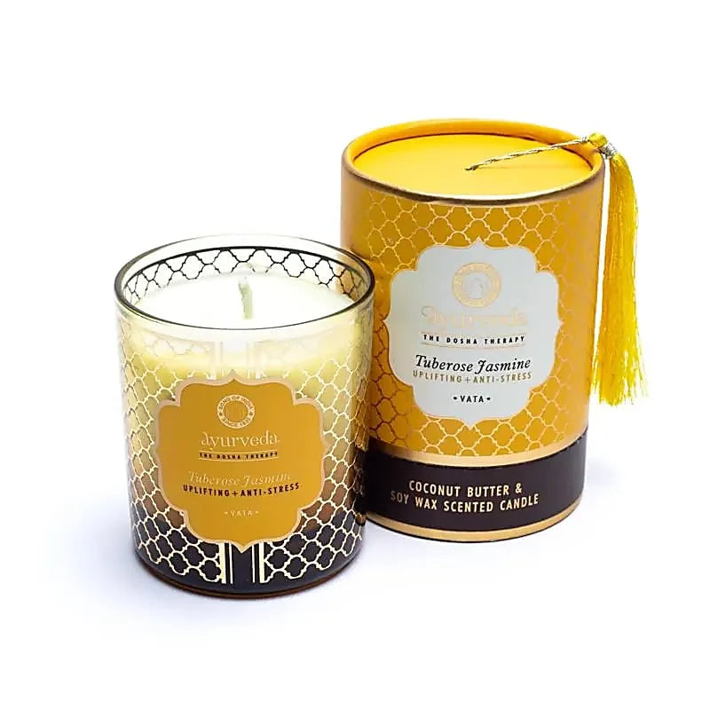 Sojawas kaars in glas met geschenkdoos geur Tuberoos Jasmijn