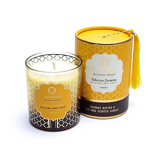 Sojawas kaars in glas met geschenkdoos geur Tuberoos Jasmijn