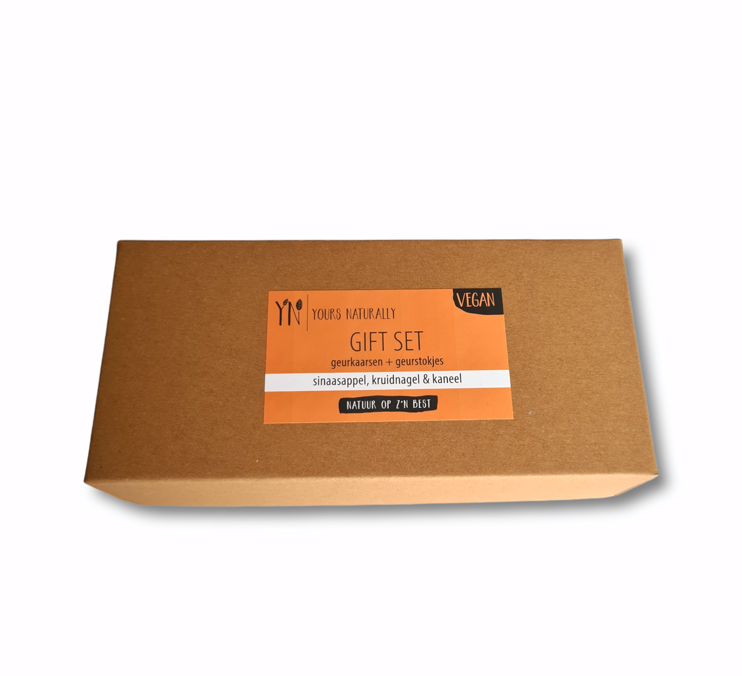Yours Naturally Home Fragrancy Giftset Geurkaars Geurstokjes Sinaasappel Kaneel Kruidnagel