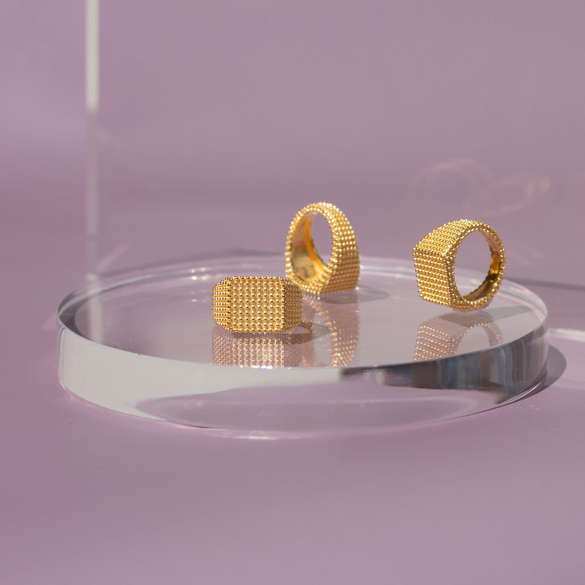 Harmonized grote zegelring sterling zilver vermeil Ana Dyla goud