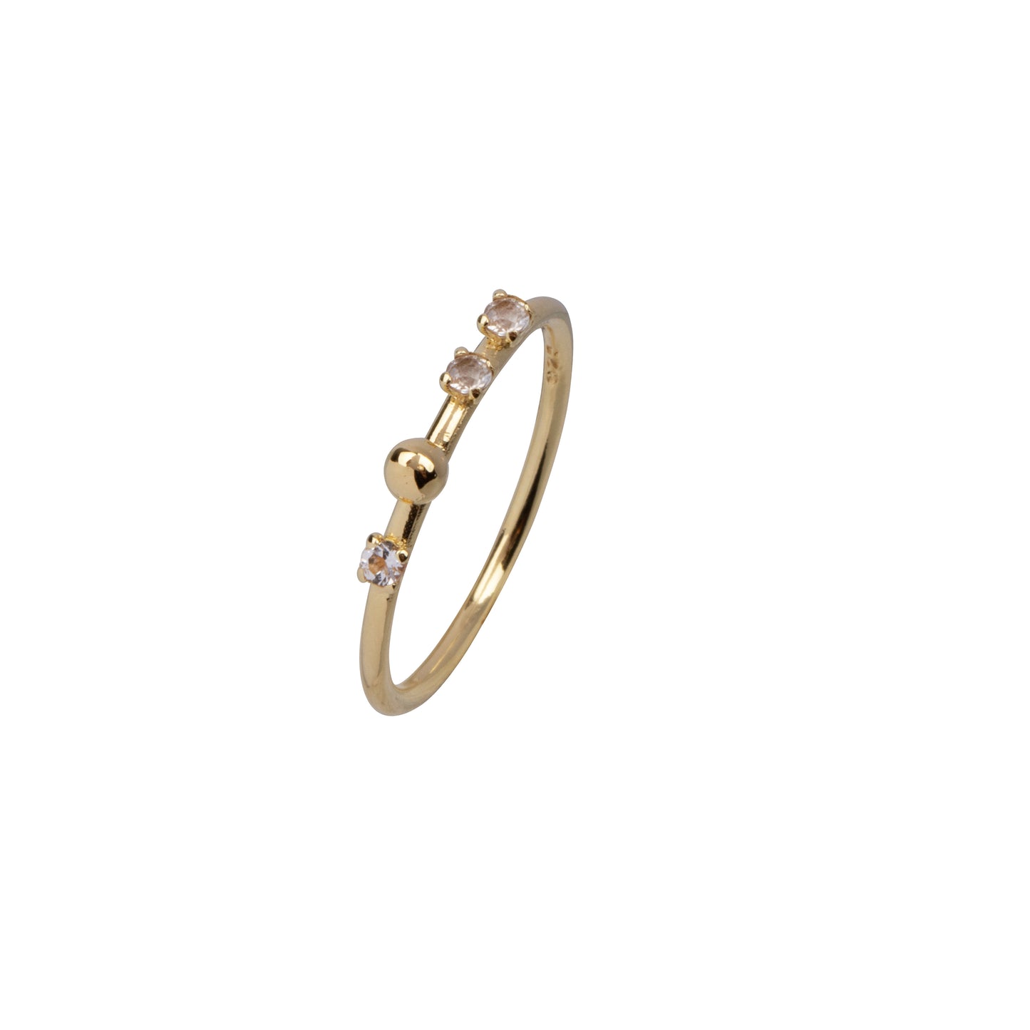 Harmonized Goud vermeil ring witte topaas Ana Dyla