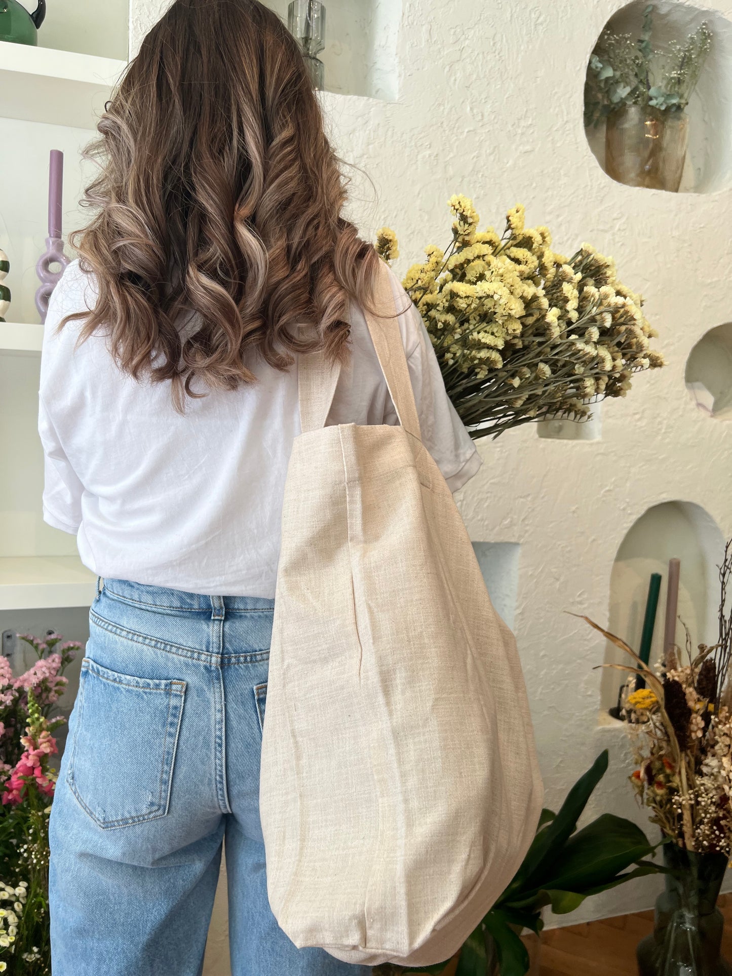 Duurzame Tote Bag Asana Wit Linnen