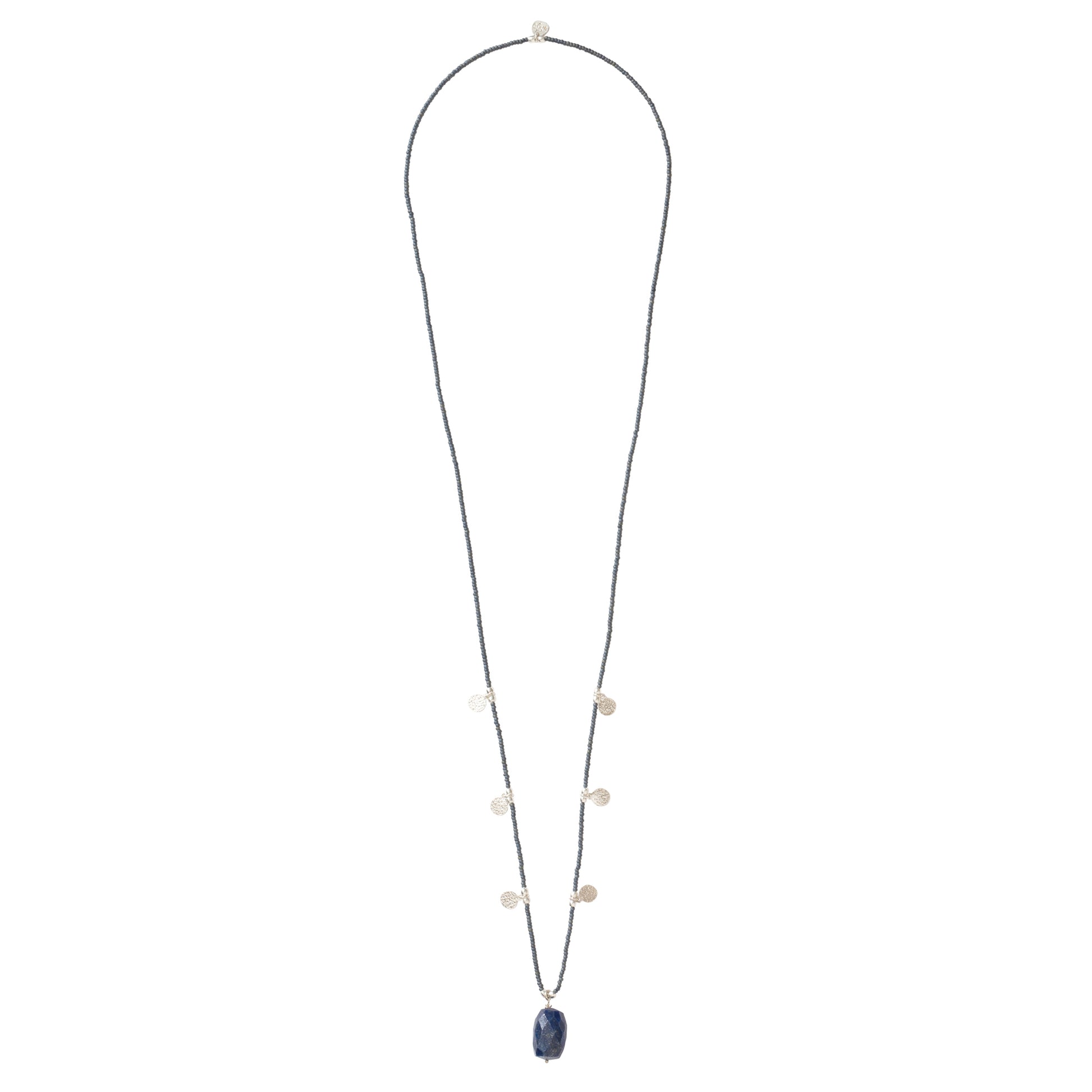 Harmonized blauwe ketting met muntjes lapis lazuli A Beautiful story Zilver