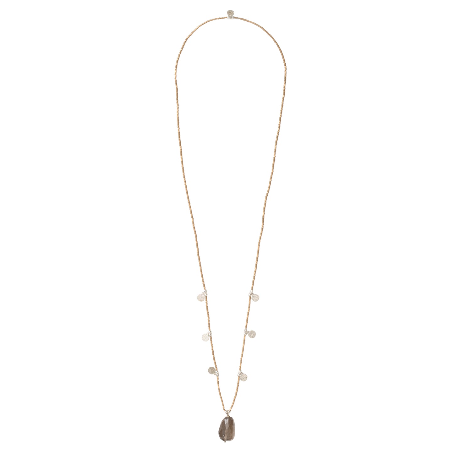 Charming Smokey Quartz Silver Necklace