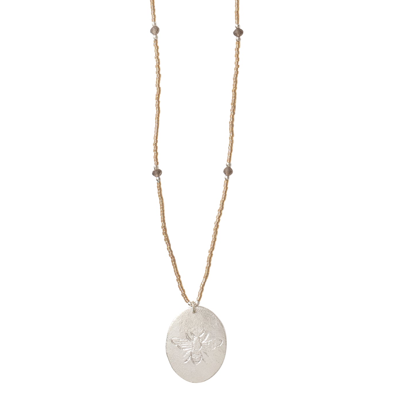 Lange ketting rookkwarts bijen bedel Harmonized Grijs A Beautiful Story