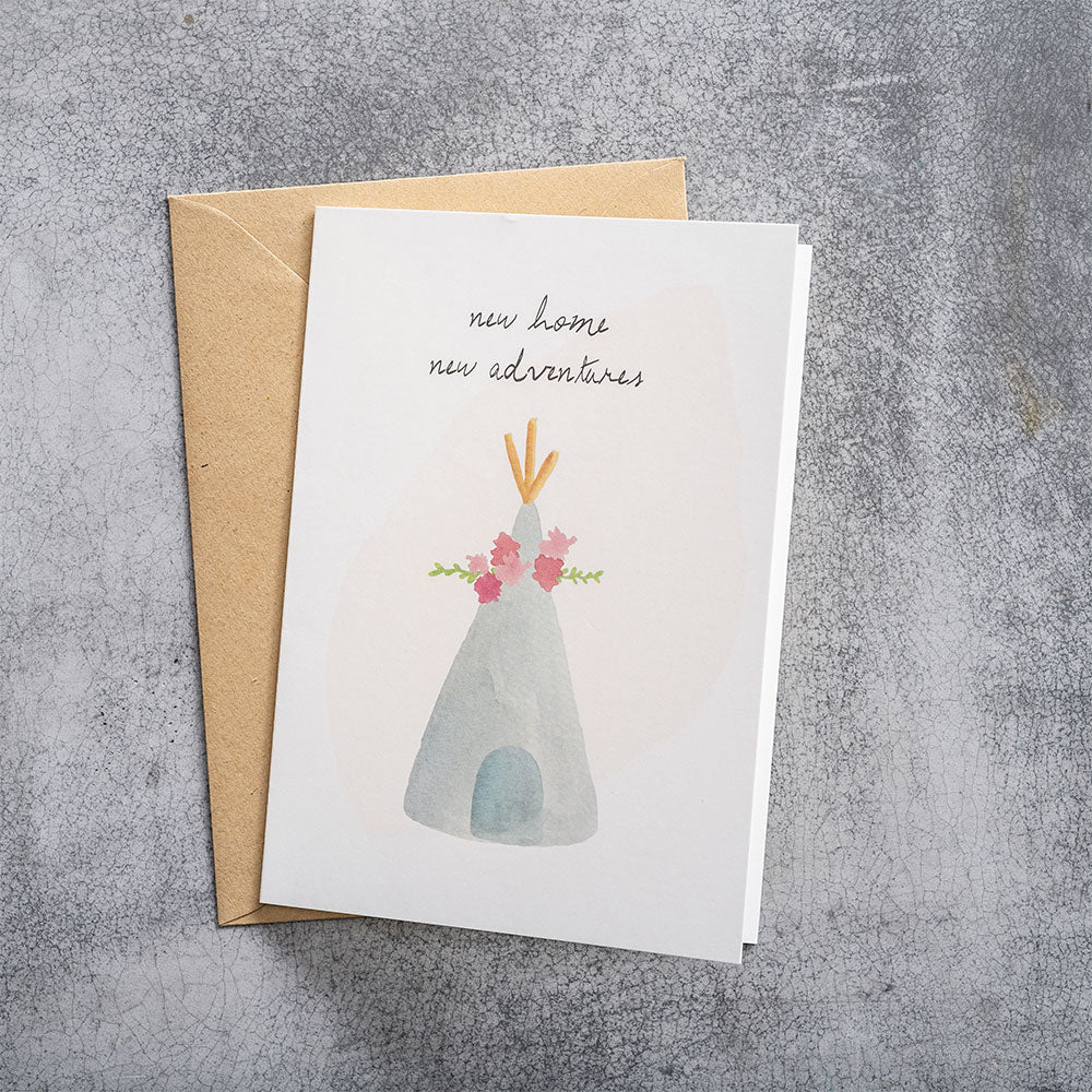 Harmonized Wenskaart New home new adventures Verhuizing Kraft enveloppe A Beautiful Story