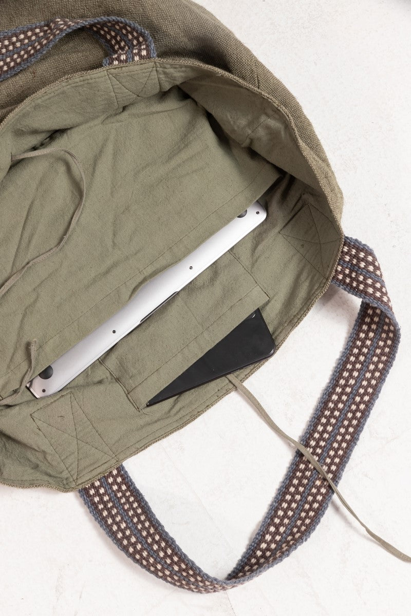 Harmonized Maxi bag Hennep Khaki Hemper binnenkant laptop