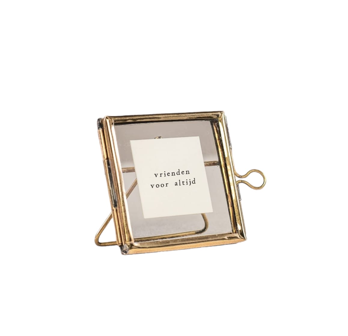 Mini goudkleurig hanglijstje met standaard en tekst vrienden voor altijd