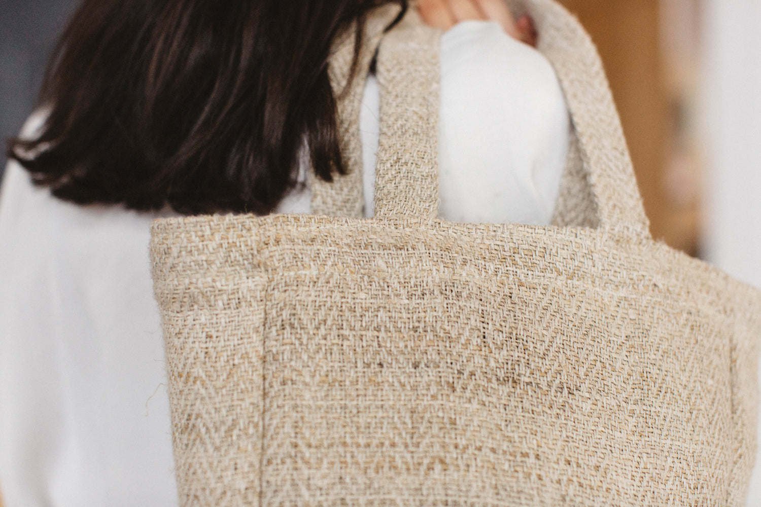 Naturel shopper Hennep creme Harmonized detail