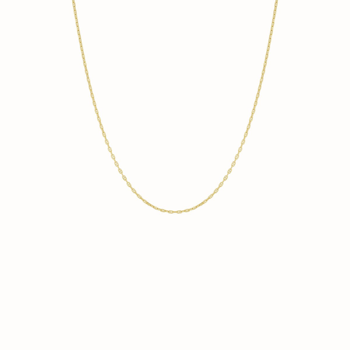 14 Karaats Goldplated necklace Gouden schakelketting 43 tot 50 cm Flawed Harmonized