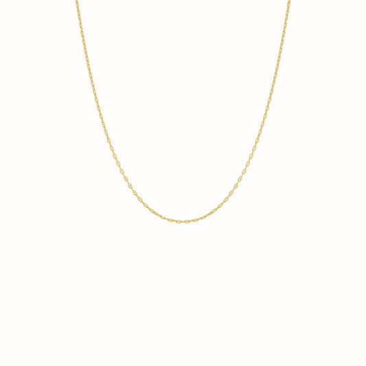 14 Karaats Goldplated necklace Gouden schakelketting 43 tot 50 cm Flawed Harmonized