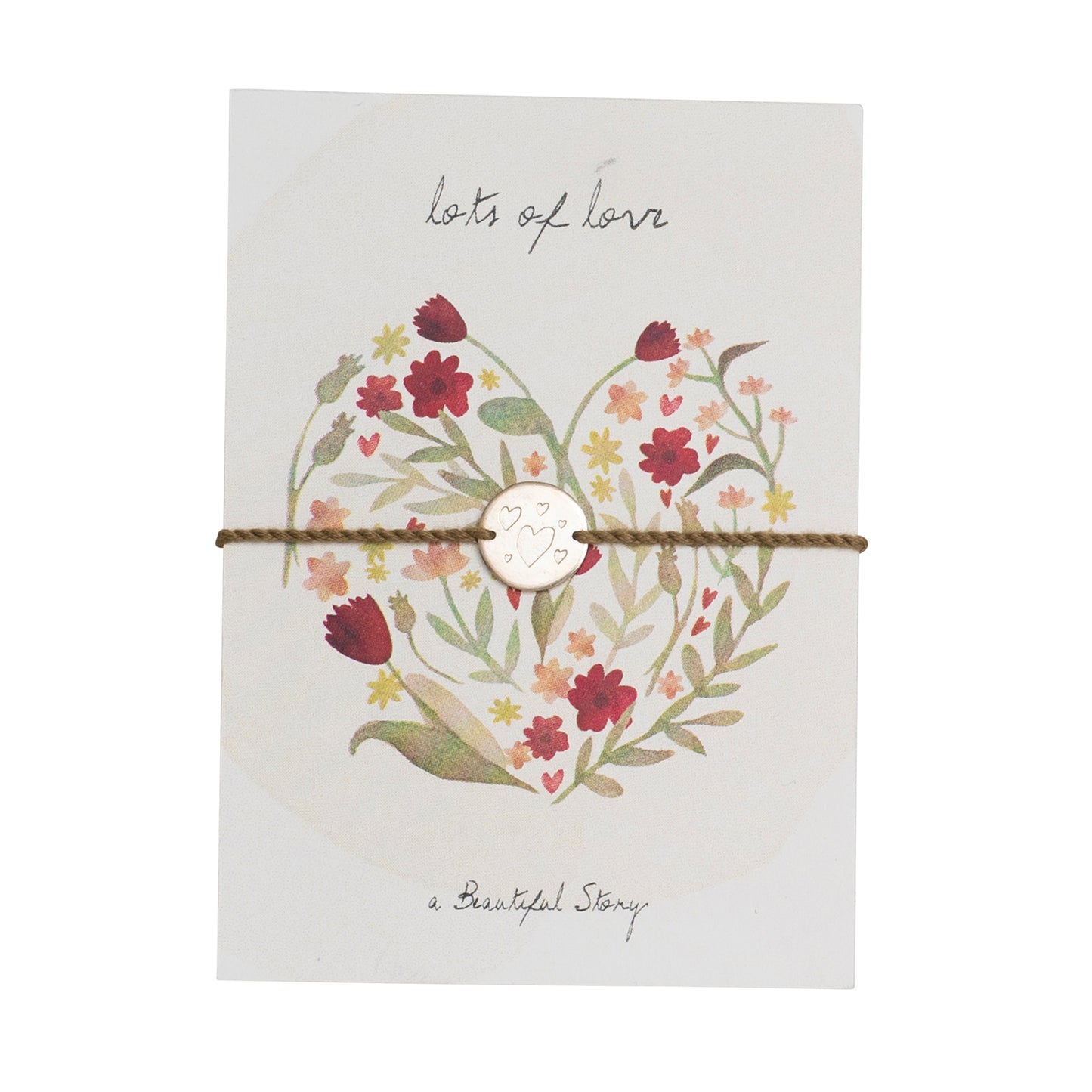 Wenskaart Aarmband Lots of love A Beautiful Story Harmonized Jewelry Greetingcard
