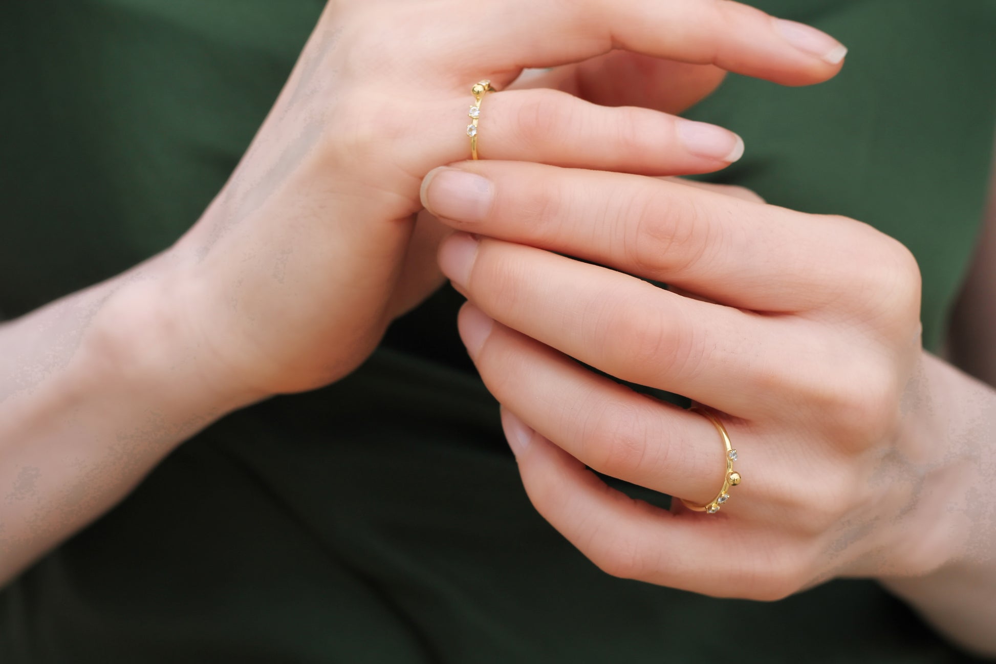 Harmonized Goud basis sterling zilver 2.5 vermeil ring witte topaas Ana Dyla