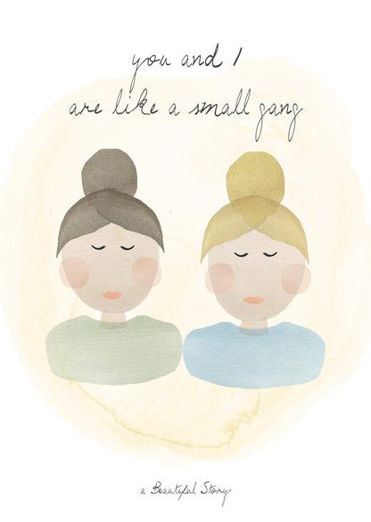 A Beautiful Story Handgeschilderde Wenskaart Friends Met Armband - Harmonized 