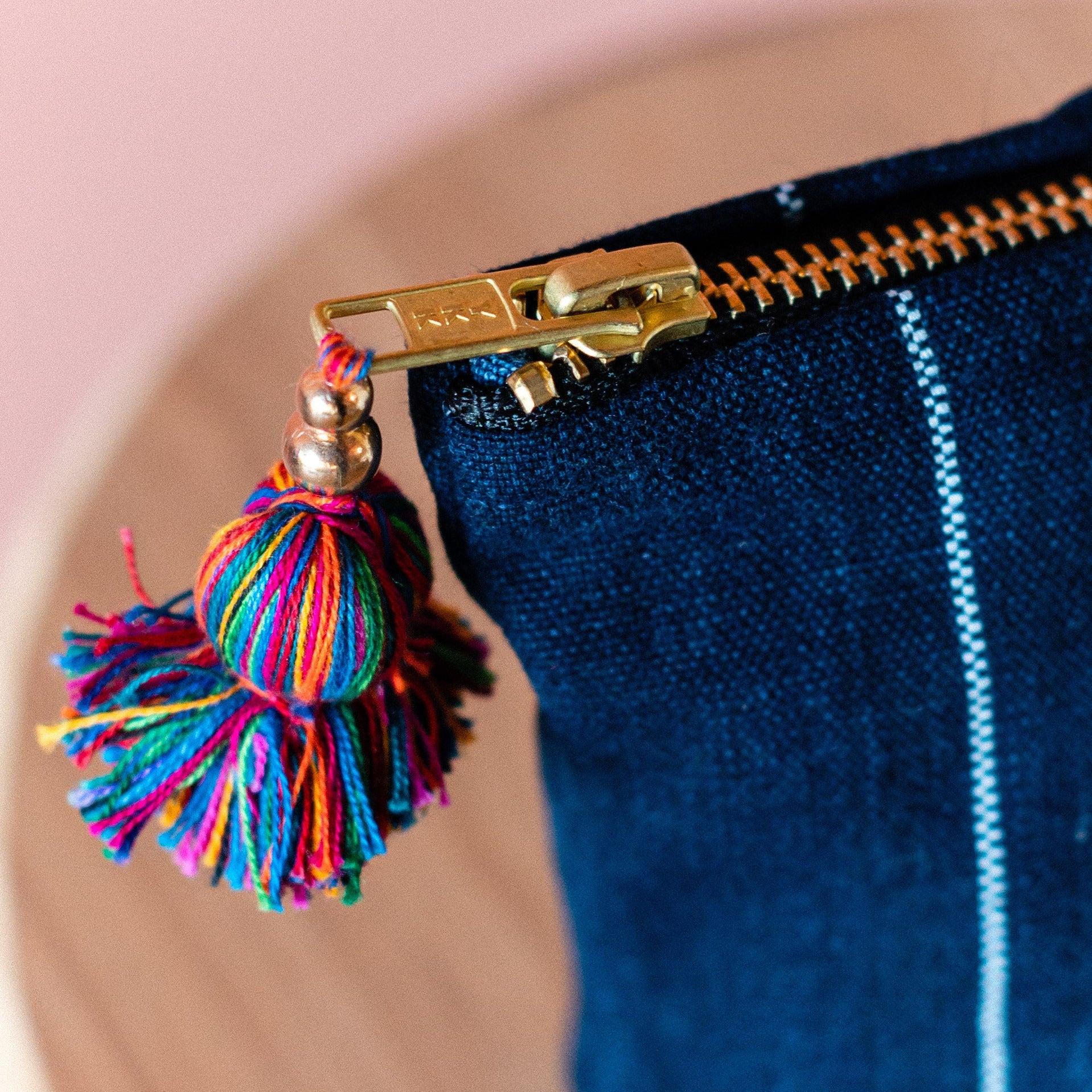 Toilettas authentiek Huipil handgemaakt blauw