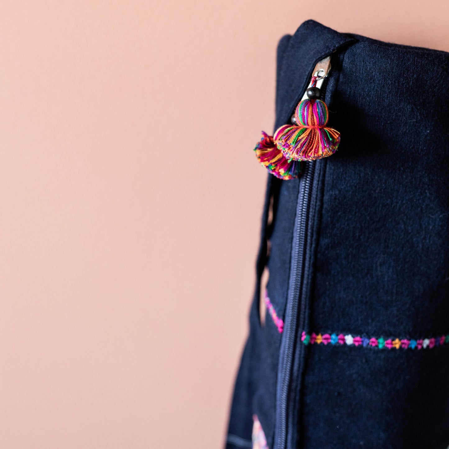 Handgemaakte tas voor Yogamat Blauw Huipil