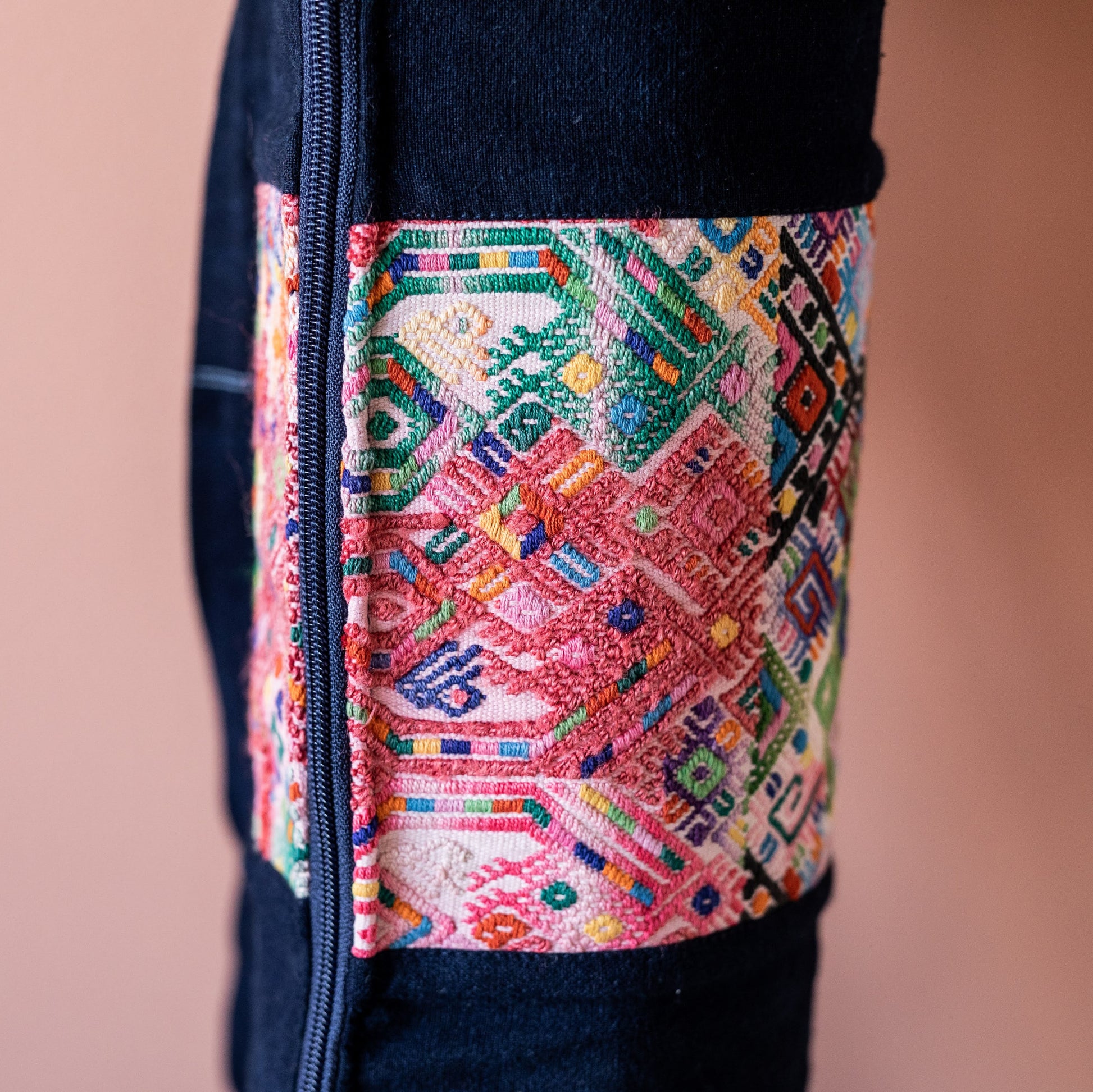 Handgemaakte tas voor Yogamat Blauw Huipil