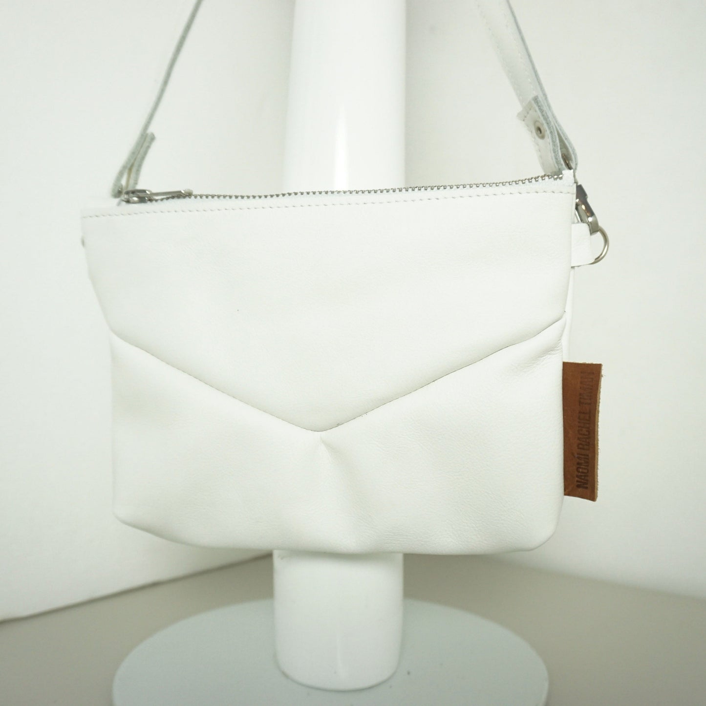 Reclycled Leren Schoudertas Naomi Rachel Tíman Small Bag Wit