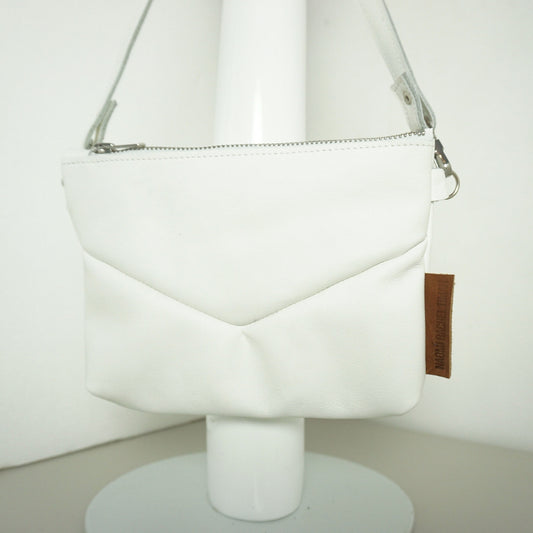 Reclycled Leren Schoudertas Naomi Rachel Tíman Small Bag Wit