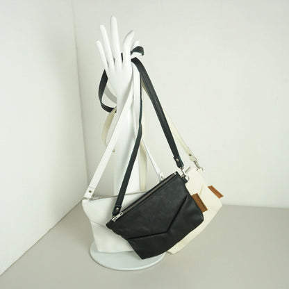 Recyclede Leren Schoudertas Zwart Naomi Rachel Tíman Small Bag