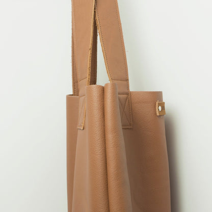 Totebag Gerecycled Leer Naomi Rachel Timan Cognac Bruin