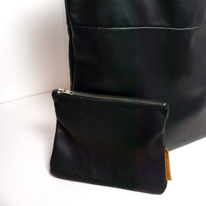 Totebag Met Wallet Gerecycled Leer Zwart Naomi Rachel Timan