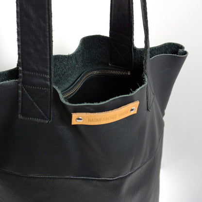 Totebag Met Wallet Gerecycled Leer Zwart Naomi Rachel Timan