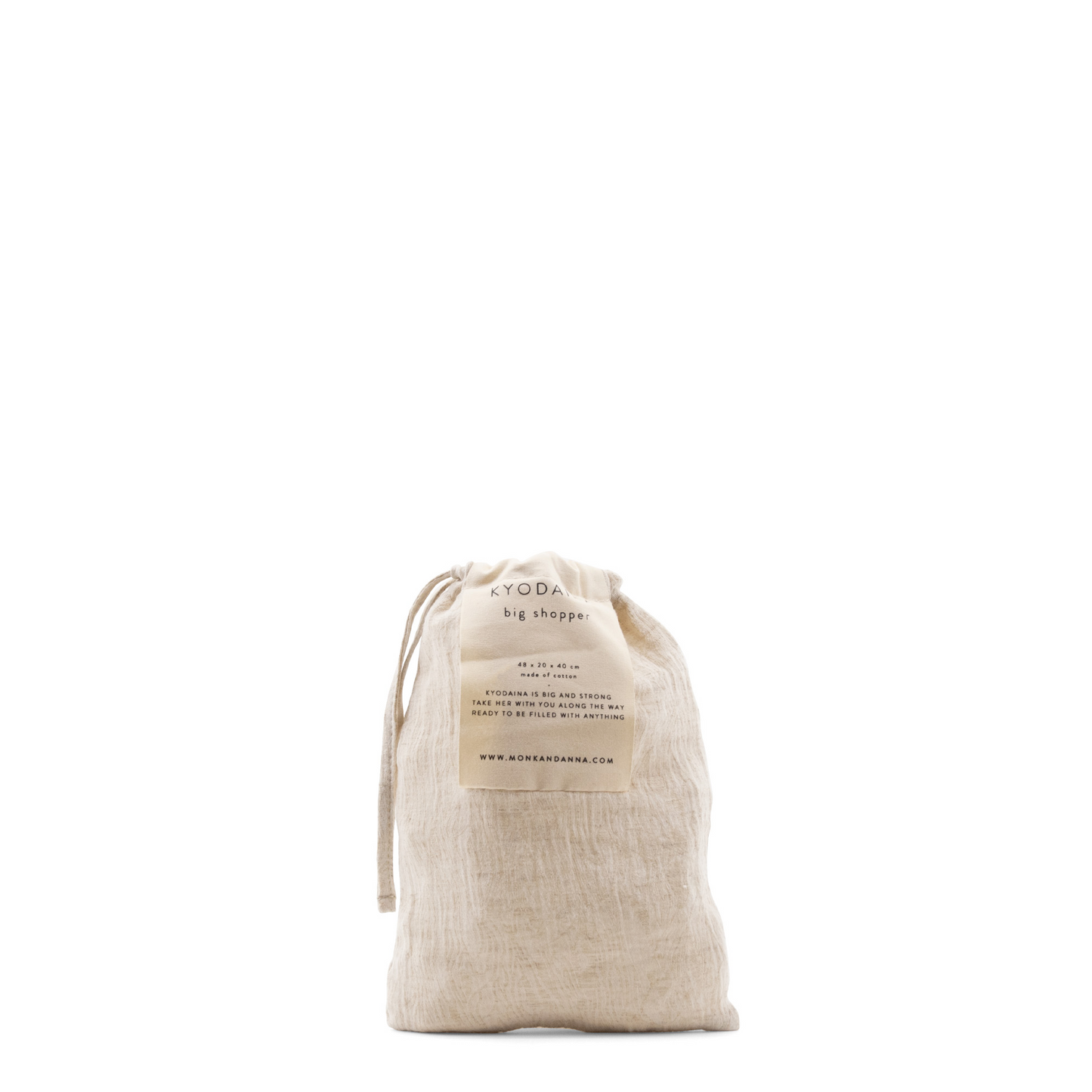 Vegan Shopper Monk & Anna Zandkleur met Pouch in geweven stof met structuur