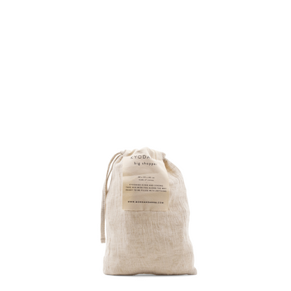Vegan Shopper Monk & Anna Zandkleur met Pouch in geweven stof met structuur