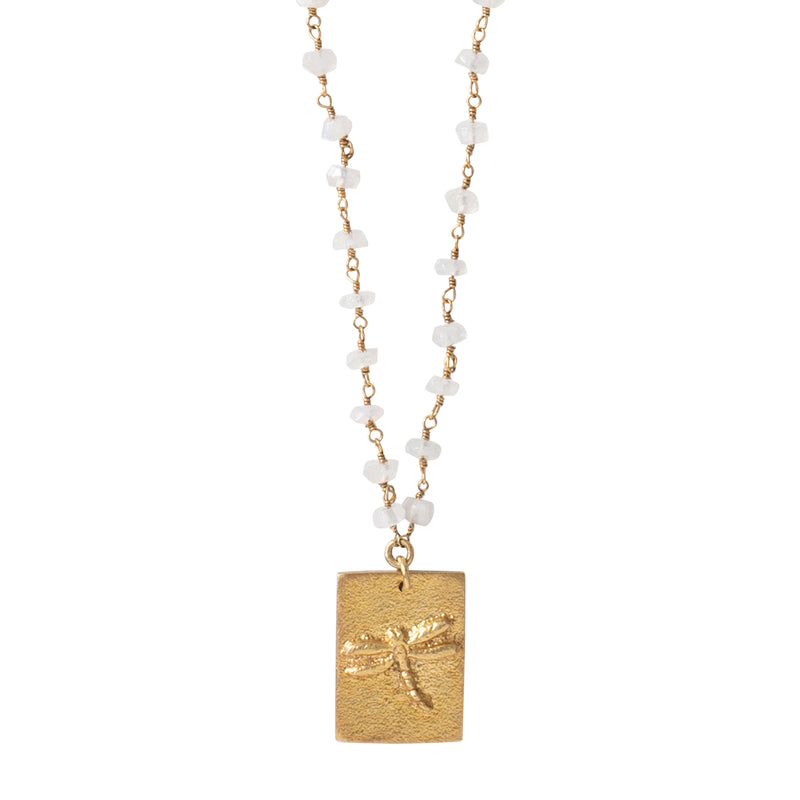 Gouden Ketting Maansteen Dragonfly A Beautiful Story