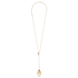 Harmonized Gouden verstelbare ketting Hamsa bedel tijgeroog