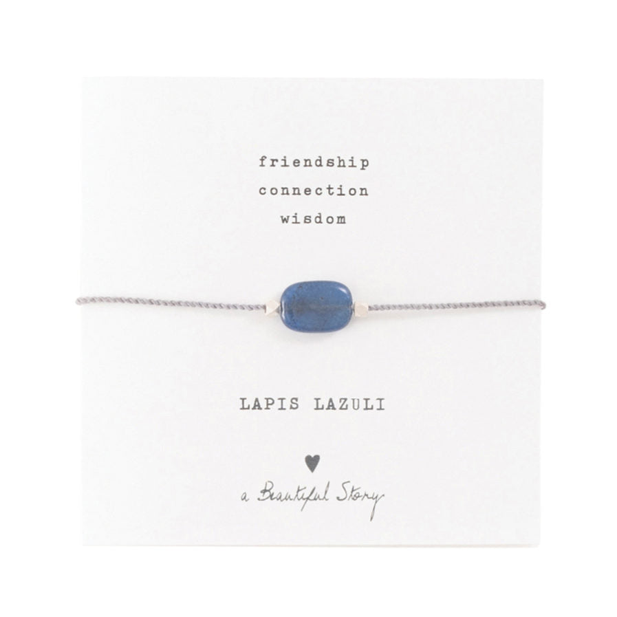 Duurzame sieraden | A Beautiful Story Gemstone Card Lapis Lazuli Silver Bracelet