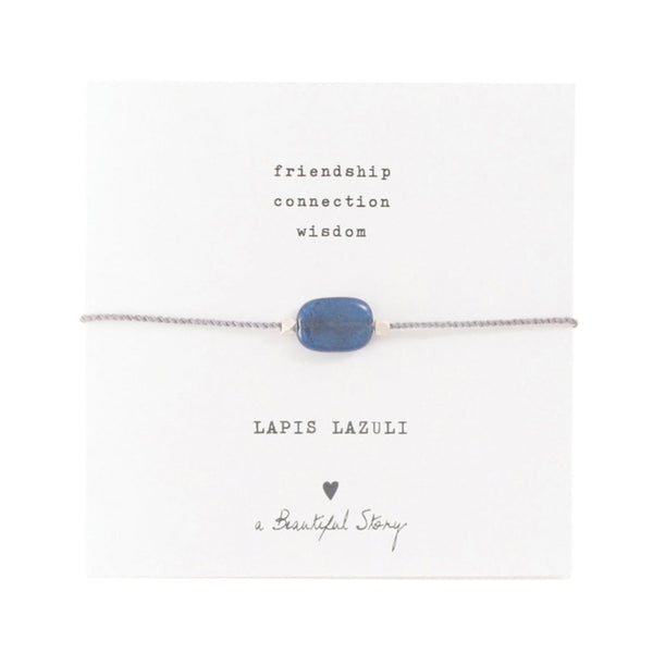 Duurzame sieraden | A Beautiful Story Gemstone Card Lapis Lazuli Silver Bracelet