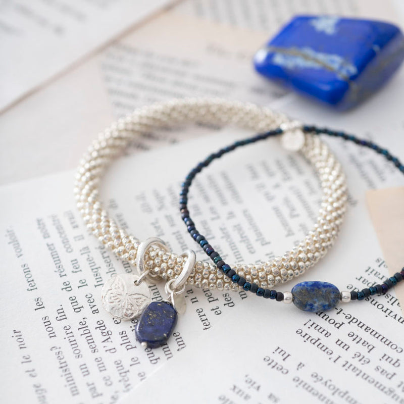 Duurzame sieraden | A Beautiful Story Winter Lapis Lazuli Silver Bracelet