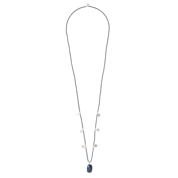 Harmonized blauwe ketting met muntjes lapis lazuli A Beautiful story Zilver 