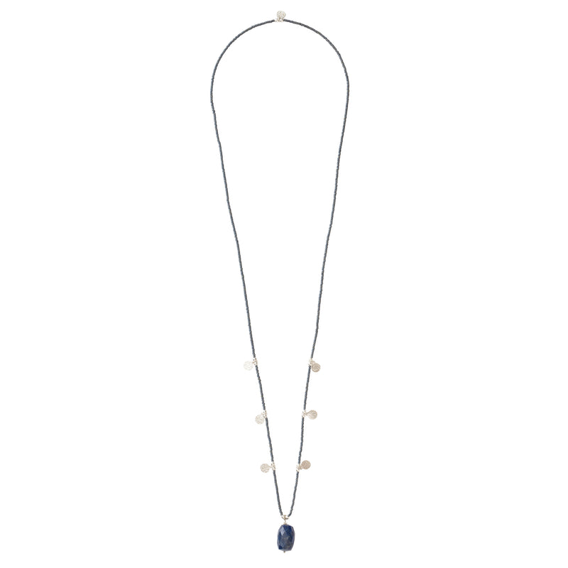 Harmonized blauwe ketting met muntjes lapis lazuli A Beautiful story Zilver 