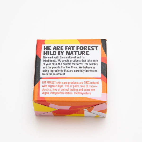 Fat Forest Lippenbalsem met sinaasappel geur en smaak achterkant verpakking