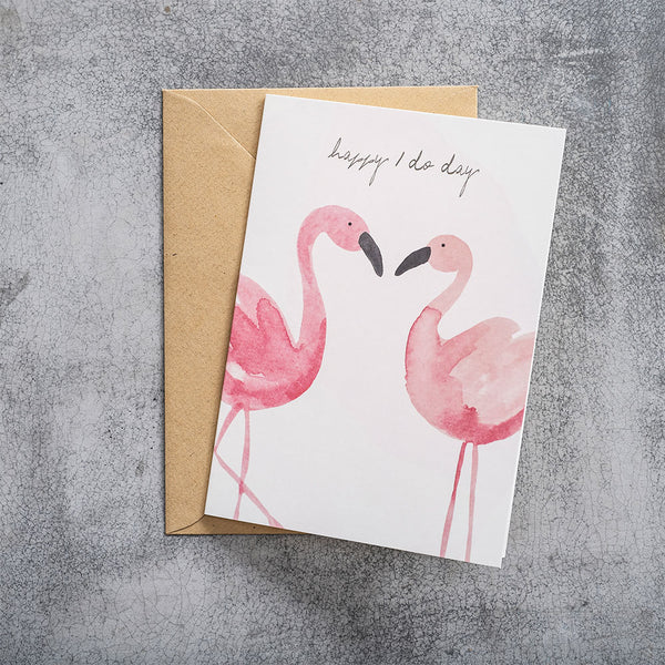 Harmonized Wenskaart Bruilof Wedding A Beautiful Story Flamingo