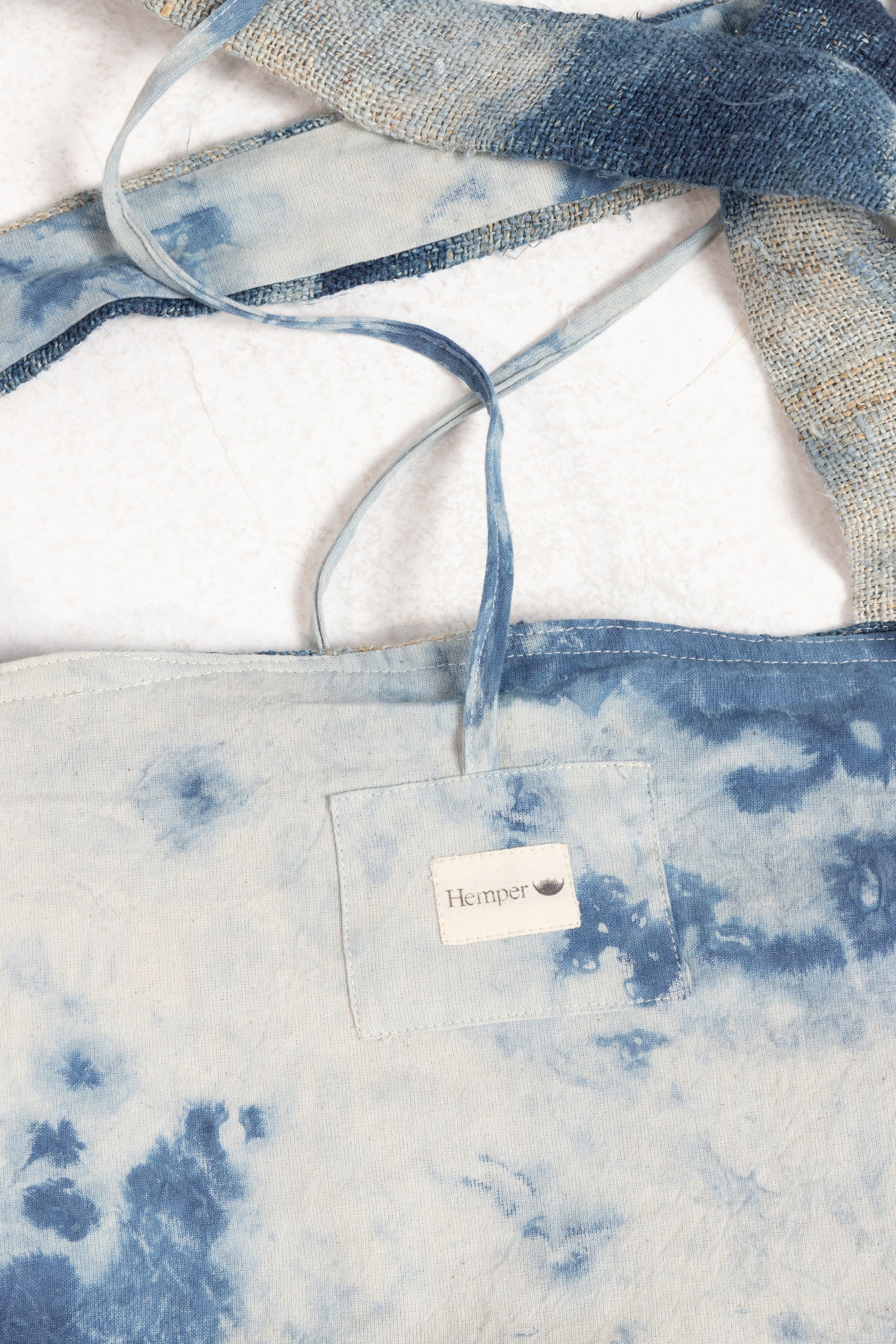 Harmonized Maxi bag reversible Hennep Blue Ice Dye Hemper detail