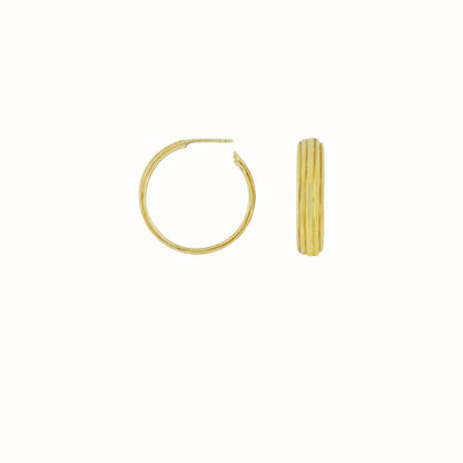Harmonized gouden oorbellen 3 cm grote hoops 14K Gold Plated op Sterling Silver Flawed